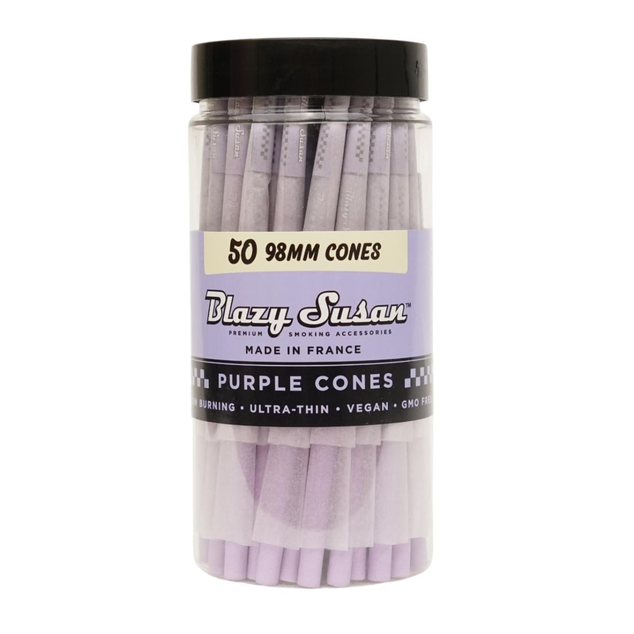 BLAZY SUSAN CONES – 98MM PURPLE JAR- 50CT - Image 2