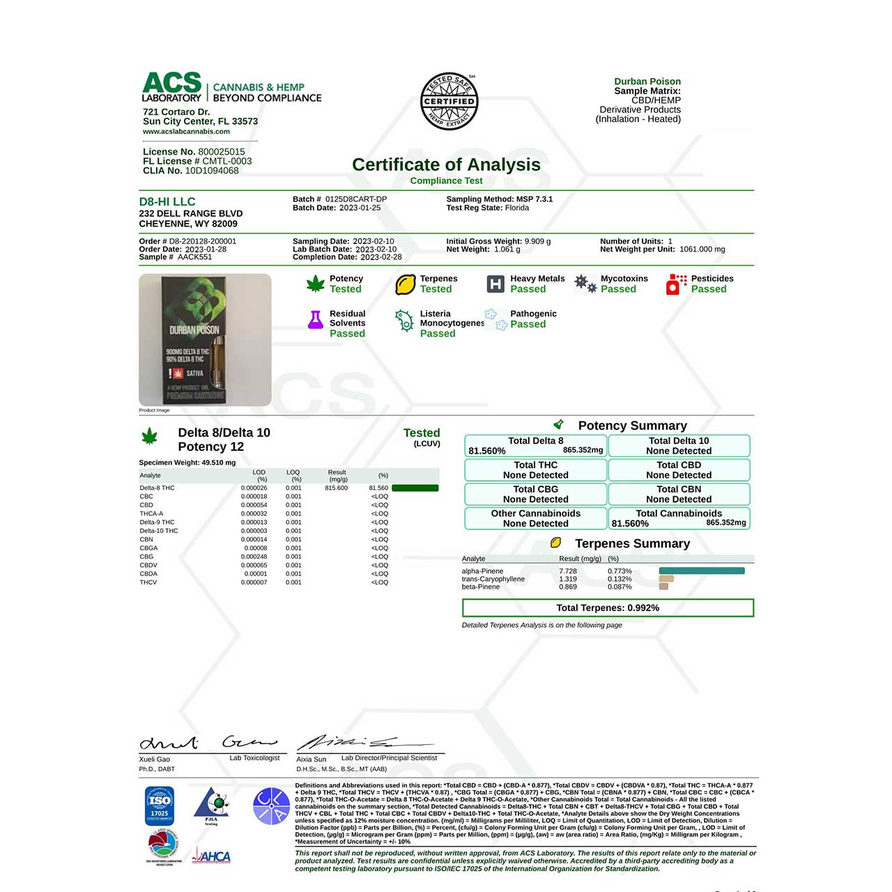 D8-HI Delta 8 Vape Cartridge | 1g - Image 32
