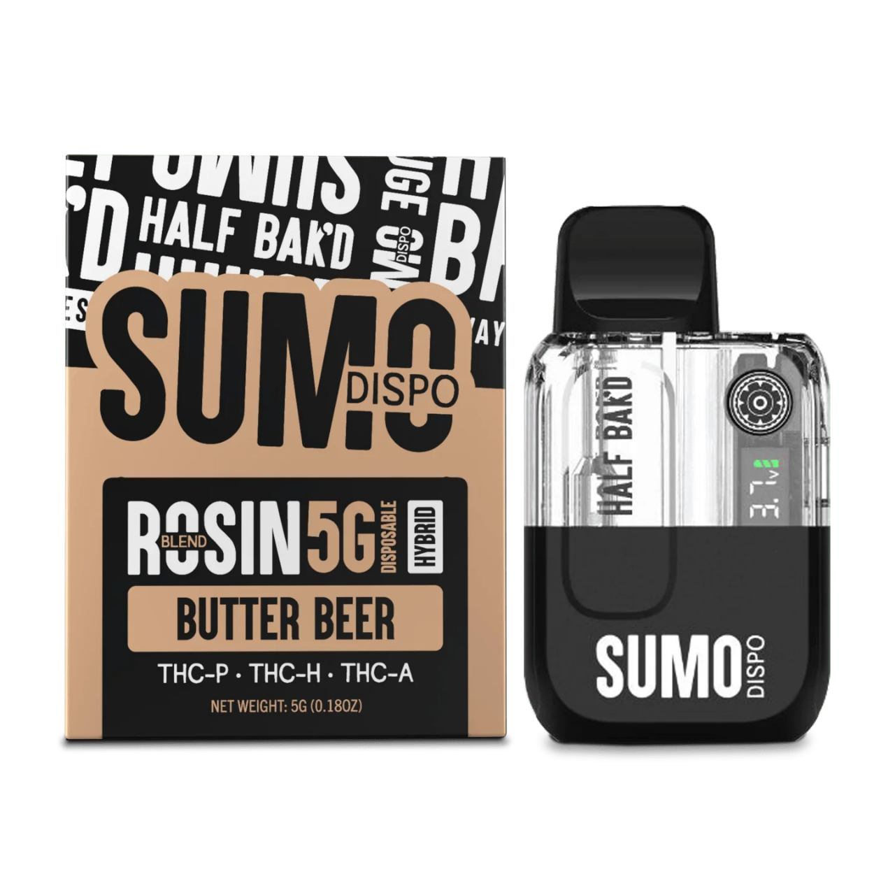 Half Bak’d Sumo Rosin Blend THC-P THC-H THC-A Disposable – 5G - Image 4