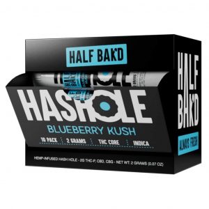 Alternative view of Half Bak’d THC Core Hash Hole Pre rolls 2G -1CT