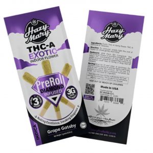 Alternative view of Hazy Mary Exotic Diamond Infused PreRoll 3G -3CT