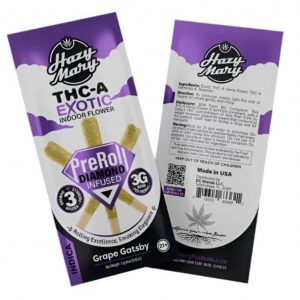 Alternative view of Hazy Mary Exotic Diamond Infused PreRoll 3G -3CT