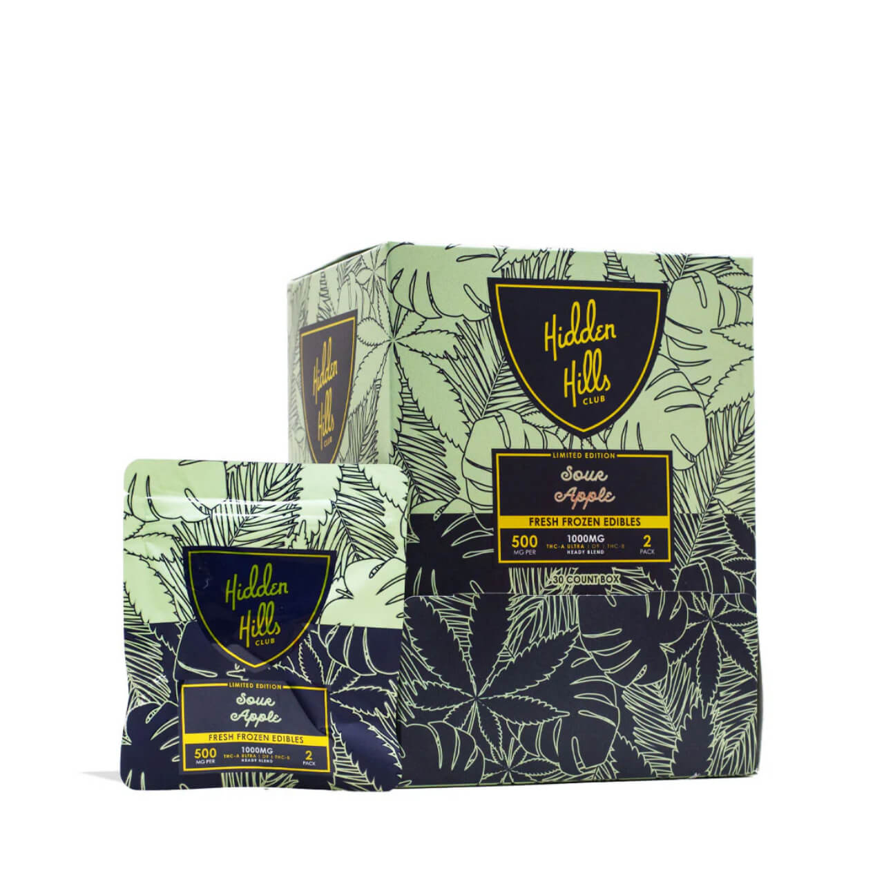 Hidden Hills Club Heady Blend THC-A Ultra/Delta-9/THC-B Fresh Frozen Edibles – 1000MG 30PK - Image 2