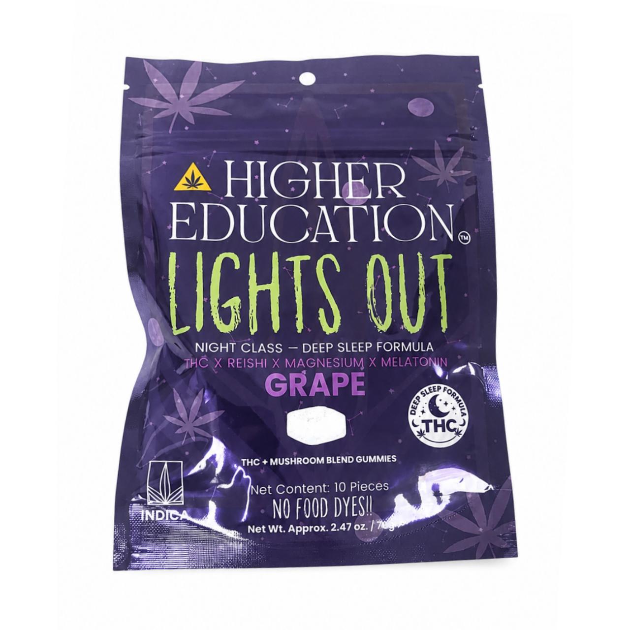 Higher Education Lights Out THC/Melatonin/Mushroom Blend Gummies - Image 3