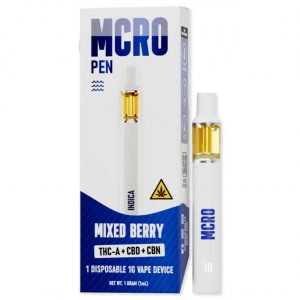 MCRO Pen THC-A+CBD+CBN Disposable 1G – Mixed Berry/Indica - Image 3