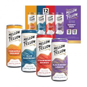 Mellow Fellow Seltzer D9+CBD Beverages 20MG- 12CT Variety Pack