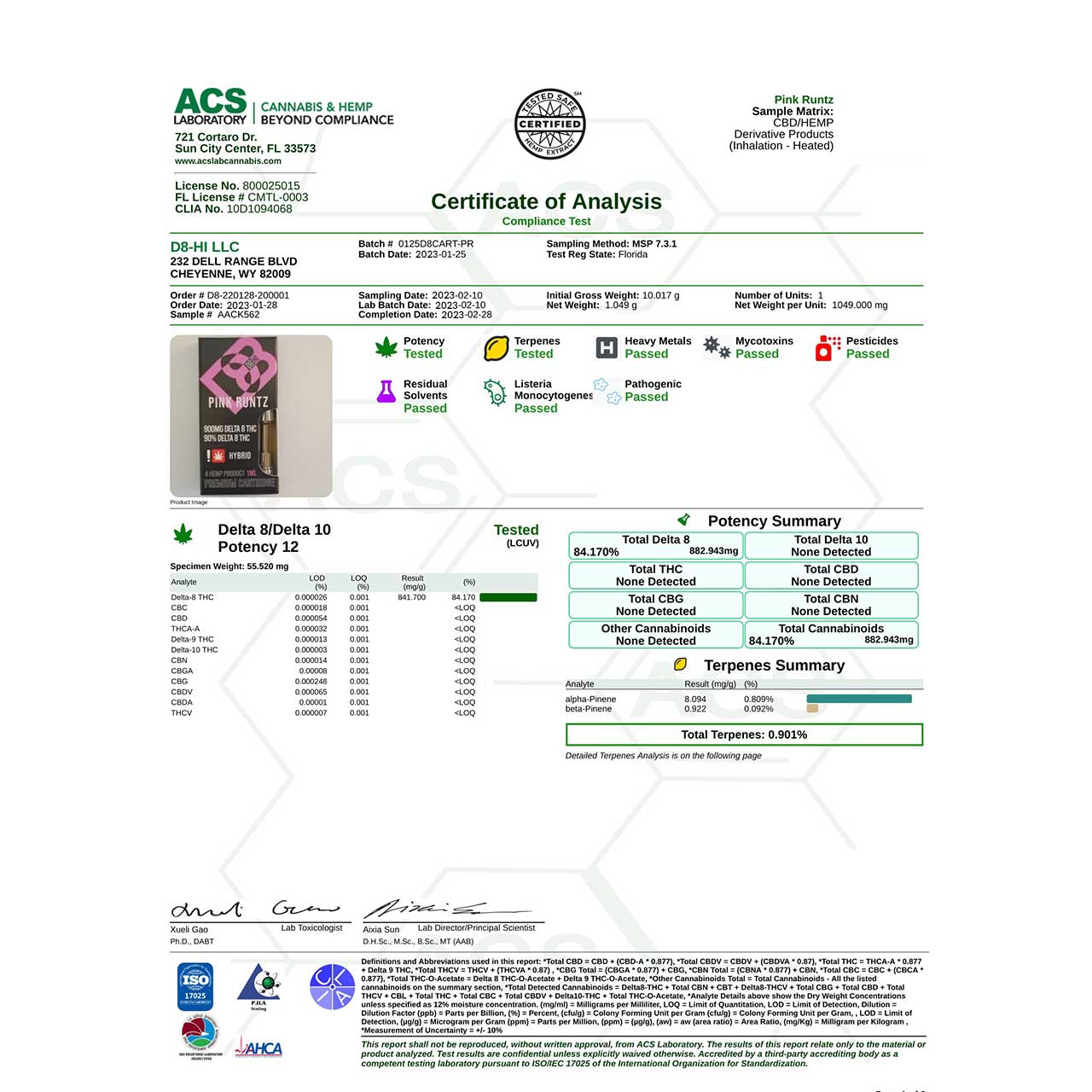 D8-HI Delta 8 Vape Cartridge | 1g - Image 23