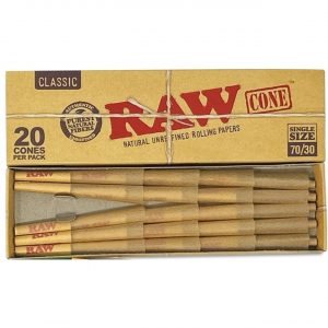 Raw 70/30 Single Size Cones 1PK-20CT Classic