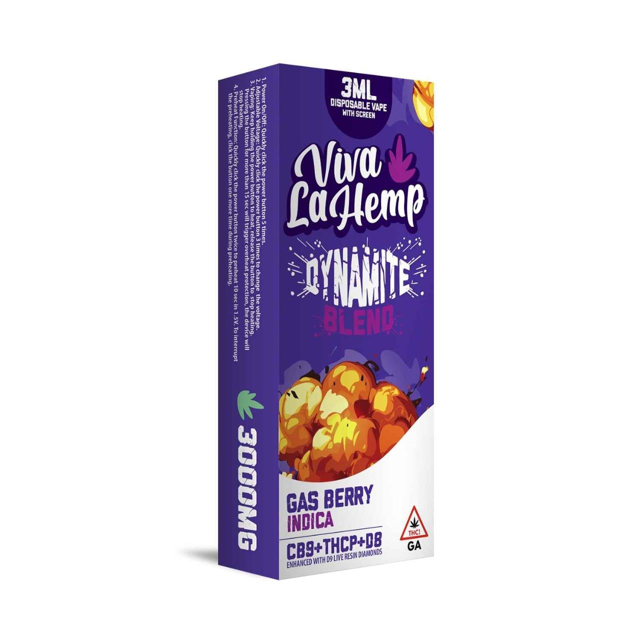 Viva La Hemp Dynamite Blend Disposable W/Screen 3ML - Image 7