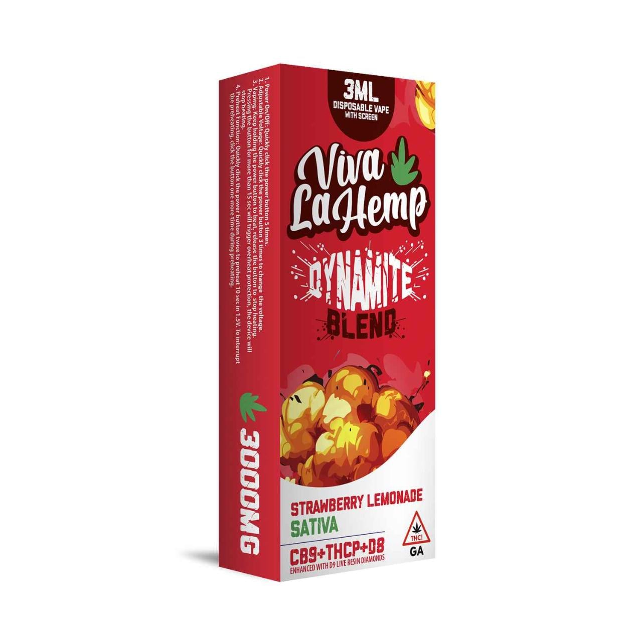 Viva La Hemp Dynamite Blend Disposable W/Screen 3ML - Image 4