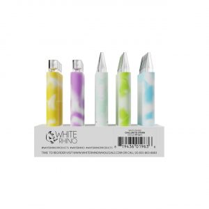 Alternative view of White Rhino Chillum To Straw Quartz Glow in the Dark – Assorted Colors 25CT Display