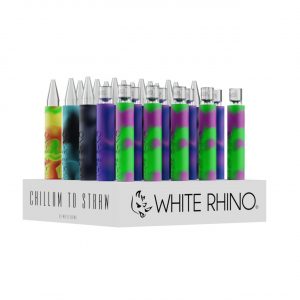 White Rhino Chillum To Straw Quartz Original Pyrex – Assorted Colors 25CT Display