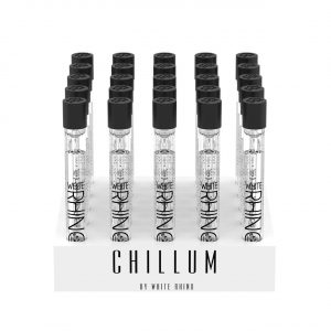 White Rhino Chillum With Silicone Cap – 25CT Display - Image 3