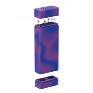 White Rhino Dual Original Silicone Container w/ Glass Straw & Chillum – Assorted Colors 21CT Display - Image 3