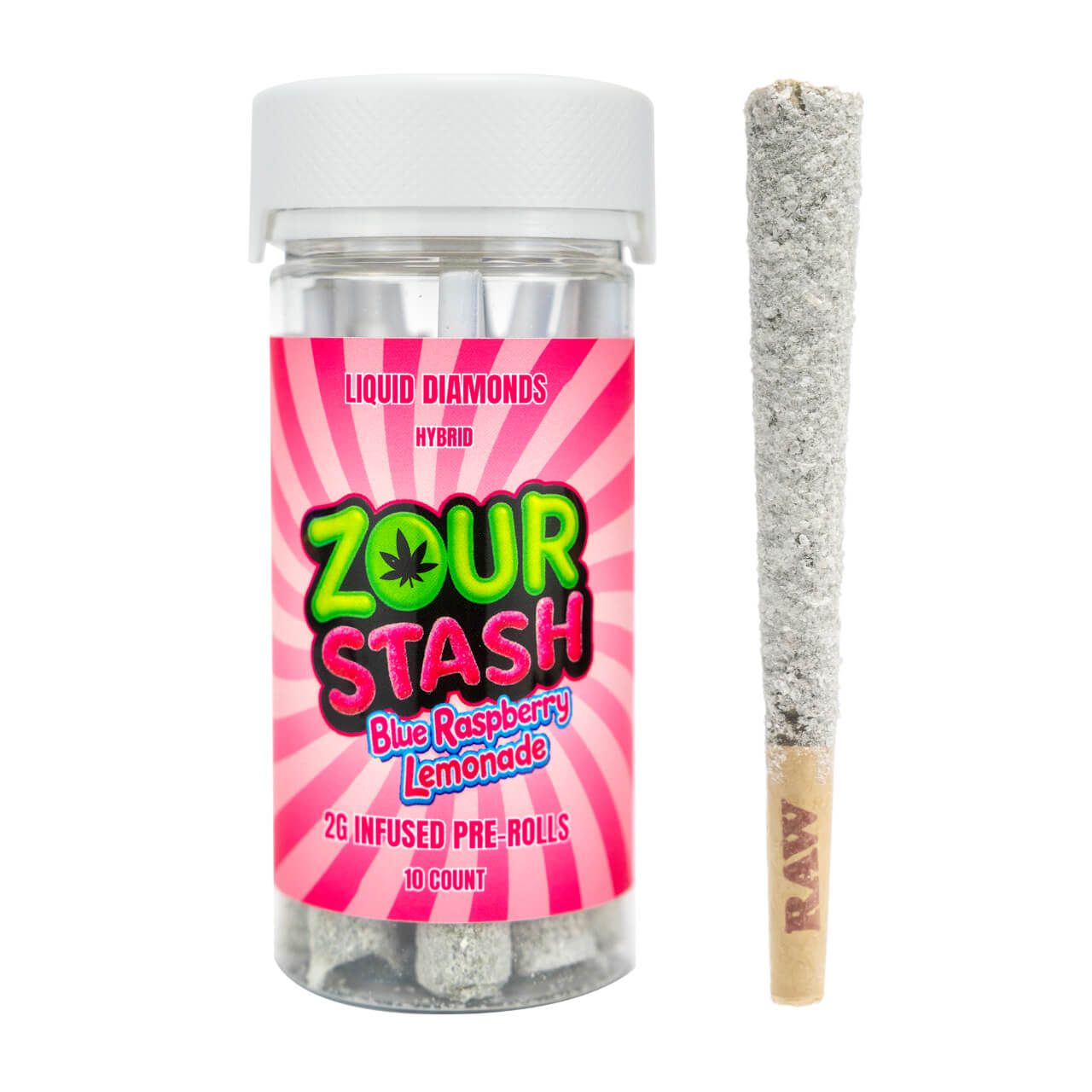 Zour Stash Liquid Diamonds Infused Preroll 2G 10CT - Image 5