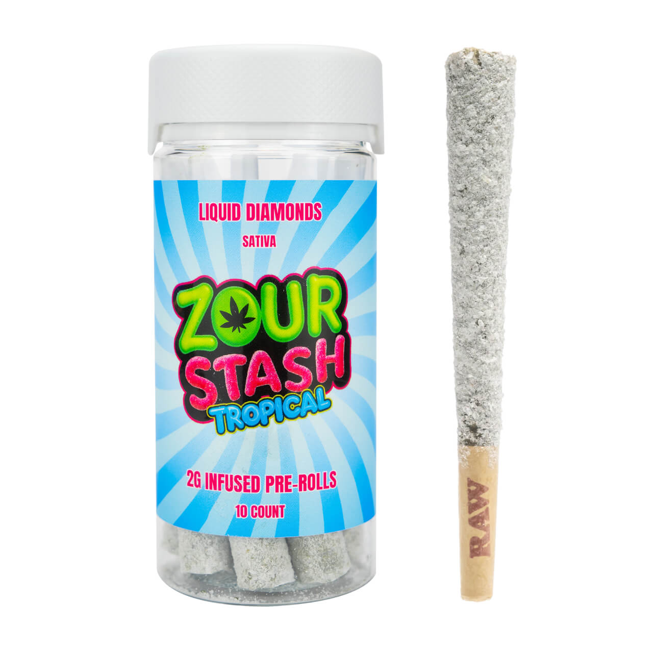 Zour Stash Liquid Diamonds Infused Preroll 2G 10CT - Image 4