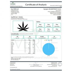 Koi Delta 8 Vape Cartridge | Gelato 1g - Image 3
